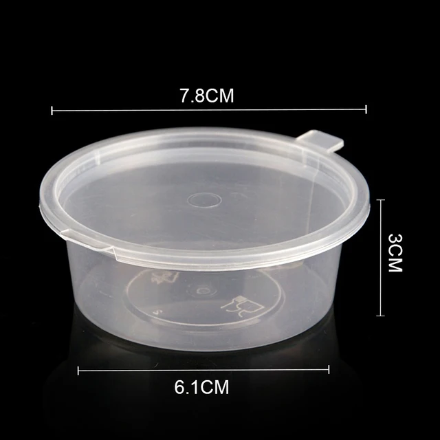 50/100Pcs 27/30/45/74/80ml Set Disposable Clear Plastic Sauce Pot Cups