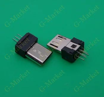 

Free shipping 50pcs/lot Micro USB B type Male jack connector 5pin