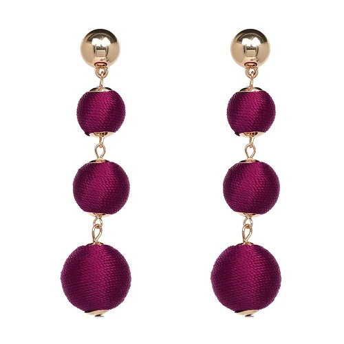 JUJIA хорошее качество POM шарик crispin Висячие серьги ювелирные изделия Модные женские массивные серьги - Окраска металла: hot pink earrings