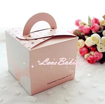 

Free Shipping pink lace cake boxes, Wholesale cheap baking paper gift gifts cupcake box cardboard packaging bag candy packing