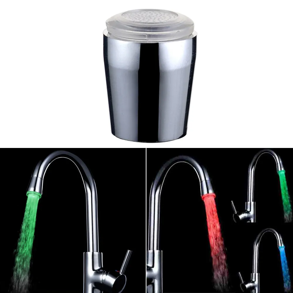 Kitchen Sink 3Color Change Water Glow Water Stream Shower LED Faucet Taps Light