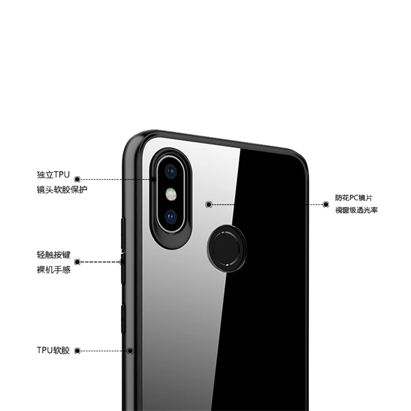 For Xiaomi Mi8 Case 2 in 1 HD Transparent Hard PC + Soft TPU Shockproof Phone Back Cover For Xiaomi Mi 8 Armor Cover Fundas Capa (5)
