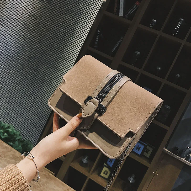 

New fashion scrub small square bag female Korean mini single shoulder chain small bag cross body bag
