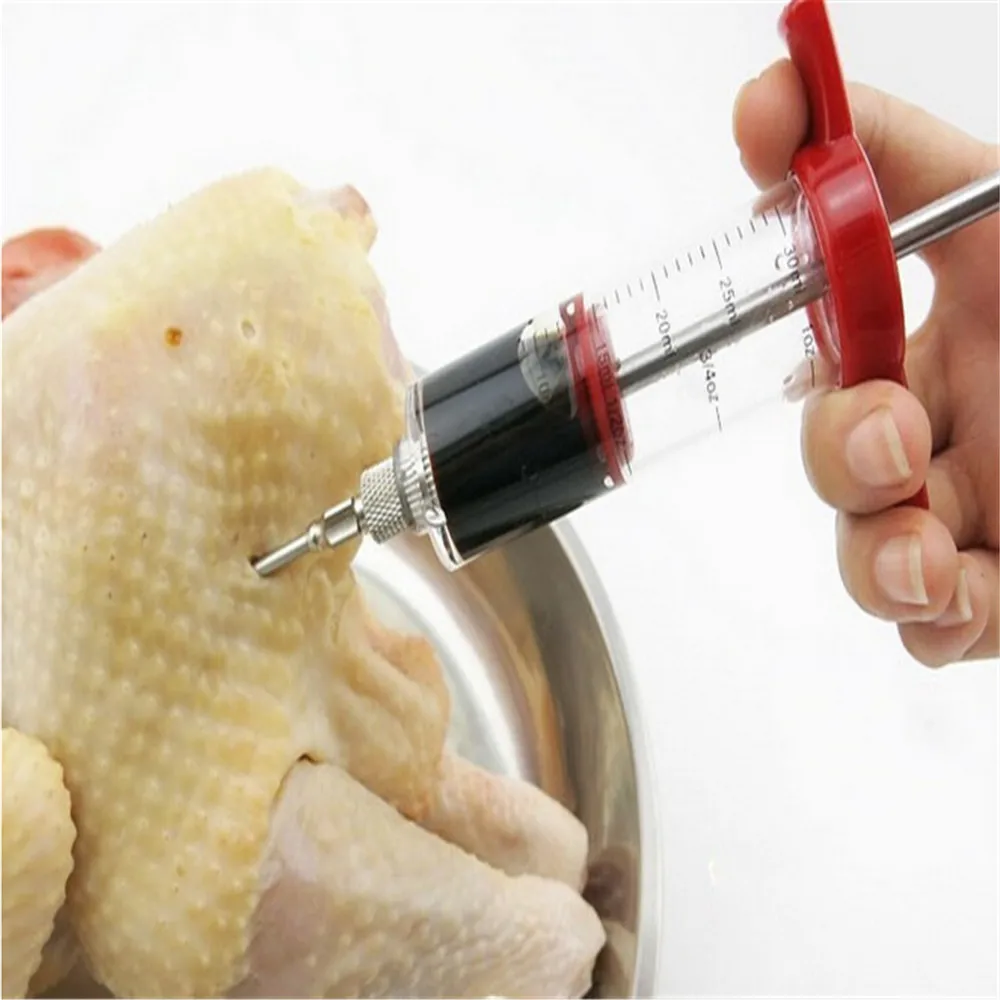 Top Sales BBQ Meat Syringe Marinade Injector Turkey Chicken Flavor