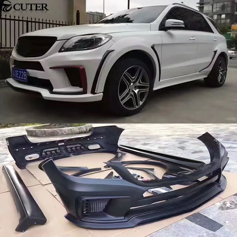 W164 ML350 комплект кузова автомобиля FRP Неокрашенный передний задний бампер боковые юбки для Mercedes Benz W164 ML400 WALD обвес 12-16