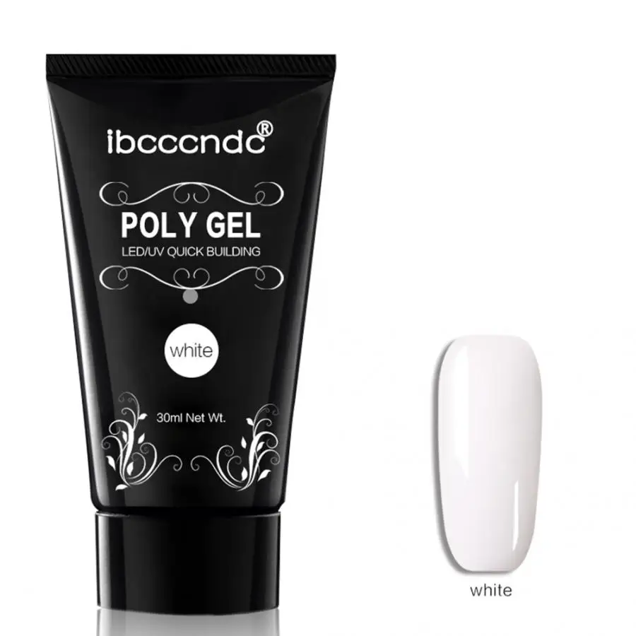 6 Colors 30ml Fast Nail Extension Poly Gel Easy to Remove Manicure UV Gel Accessory b - Color: White