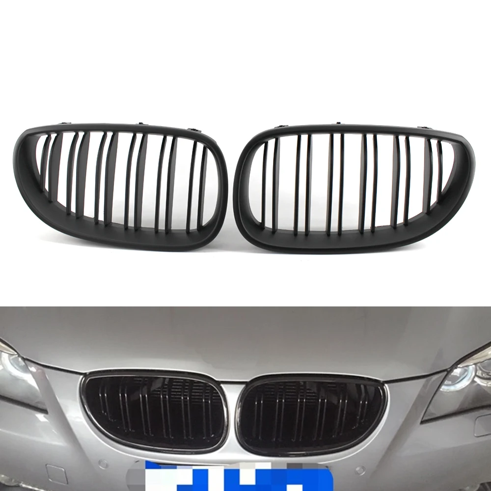 Matte Black Double slat Grilles Grill For BMW E60 E61 M5 5 Series 03 09| grill for bmw|grille blackblack grill - AliExpress