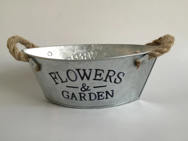 

Metal Planter Galvanized Flower Pot Succulents Planters Balcony Decoration 4pcs/lot Free Shipping