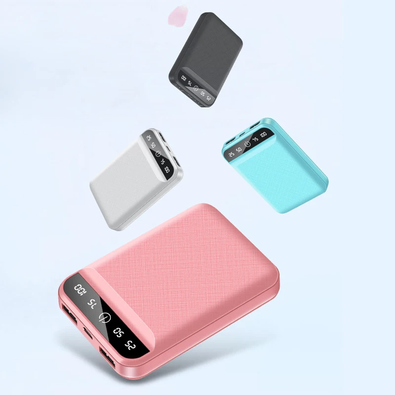 10000 мАч Power Bank для xiaomi mi iPhone мини аккумулятор светодиодный дисплей TF Micro SD