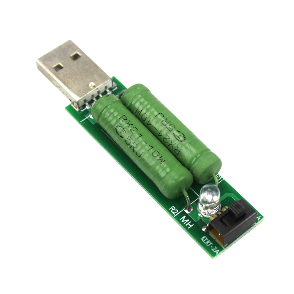 Черный цифровой мини тестер тока Micro USB LCD + разрядный резистор 2A/1A с