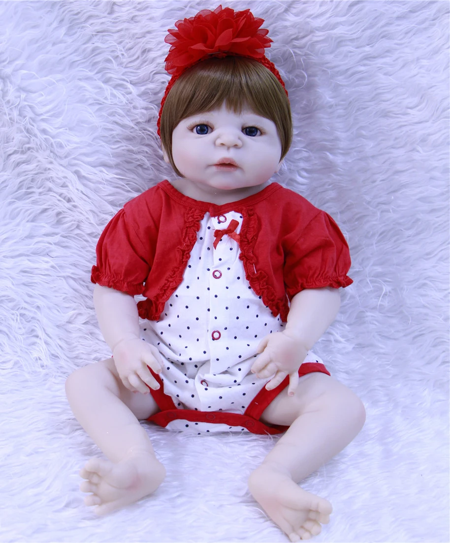 

DollMai full silicone reborn baby girl dolls 23"57cm reborn babies alive princess dolls toys bebe gift reborn menina