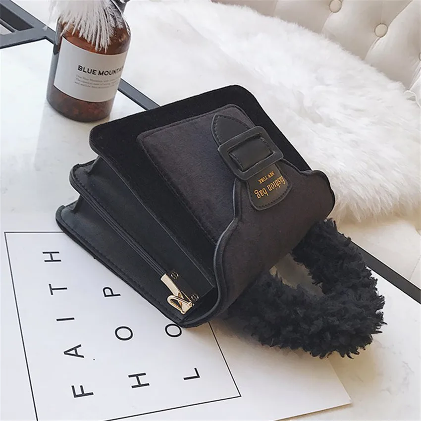 Velluto Del Maniglia Dolce black Della Donna Marca In winered Pink Spalla Borsa Delle Messaggero Lusso Di Toyoosky green Donne Pelliccia Signore Crossb Sacchetto qOC7zaw