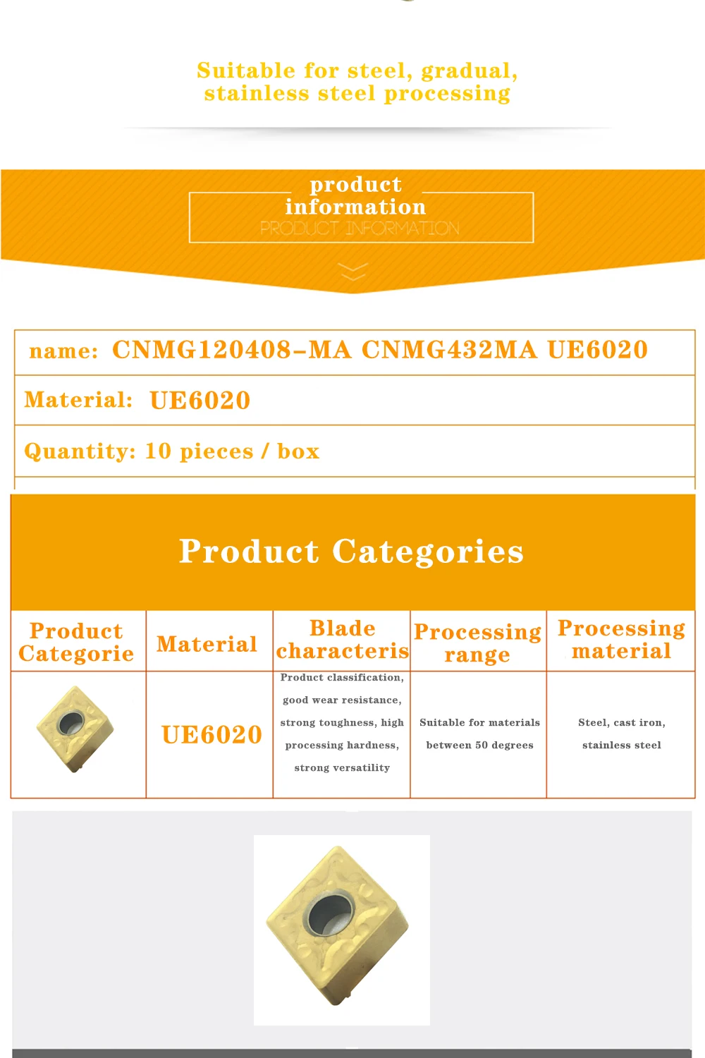 CNMG120408 MA UE6020 CNMG432 инструменты для расточка карбида вставки токарный станок резак инструмент токарная пластина