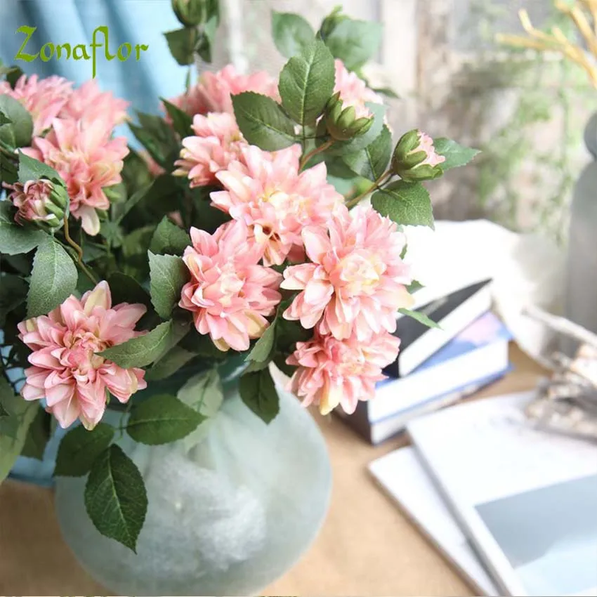 Zonaflor Artificial Flower Dahlia 1PC Spring Silk Party Balcony Home Decoration Valentine Day Gift Decorative Flower For Wedding Zonaflor Artificial Flower Dahlia 1PC Spring Silk Party Balcony Home Decoration Valentine Day Gift Decorative Flower For Wedding