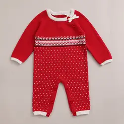 2018 новорожденных ползунки вязаный свитер верхняя одежда для маленьких мальчиков Комбинезоны для малышек весна-осень одежда с длинным