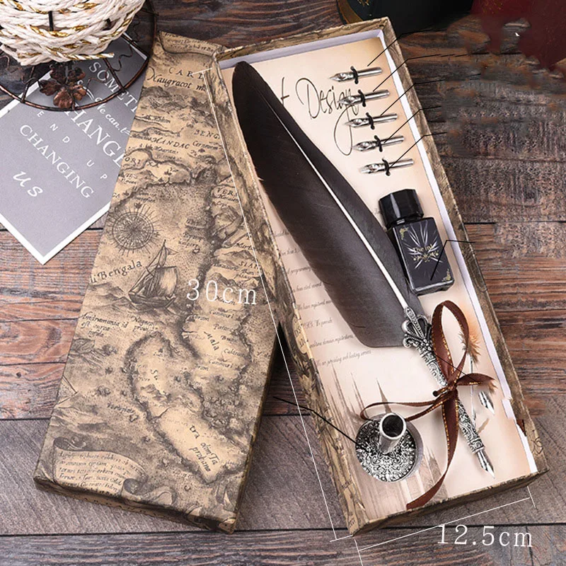 Английская каллиграфия перо погружение чернила письменная ручка свадебный подарочный набор бумажная Подарочная коробка новый стиль