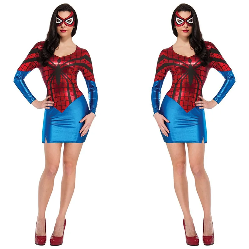 

Women Spiderman Cosplay Dress Halloween Costumes Costume Christmas Carnaval Clothes Deguisement Dresses Anime Carnival Cos