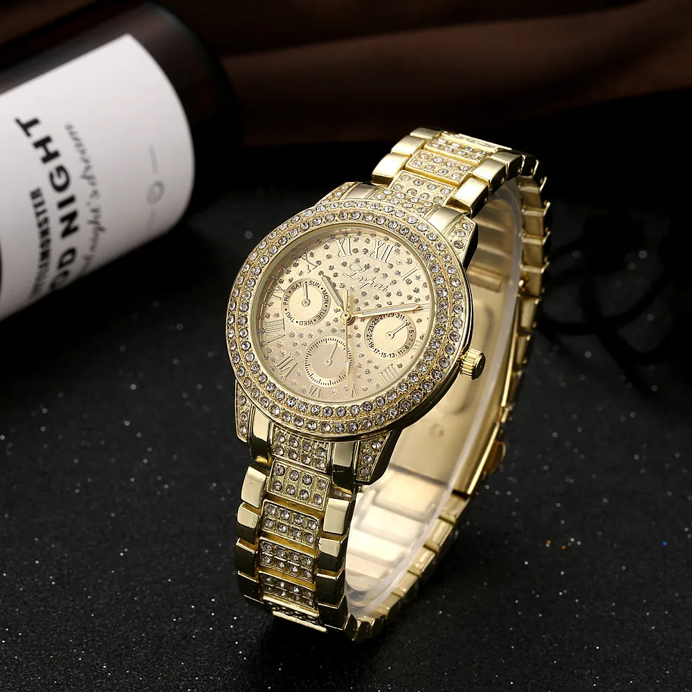 Lvpai изысканные роскошные женские часы со стразами кварцевые наручные часы из нержавеющей стали аналоговые Reloj hombre модные часы Горячие B30