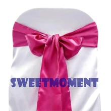 100 Fuschia premium Председатель Sash Knotbow Чехлы для стульев лента для свадебного председатель лента украшение
