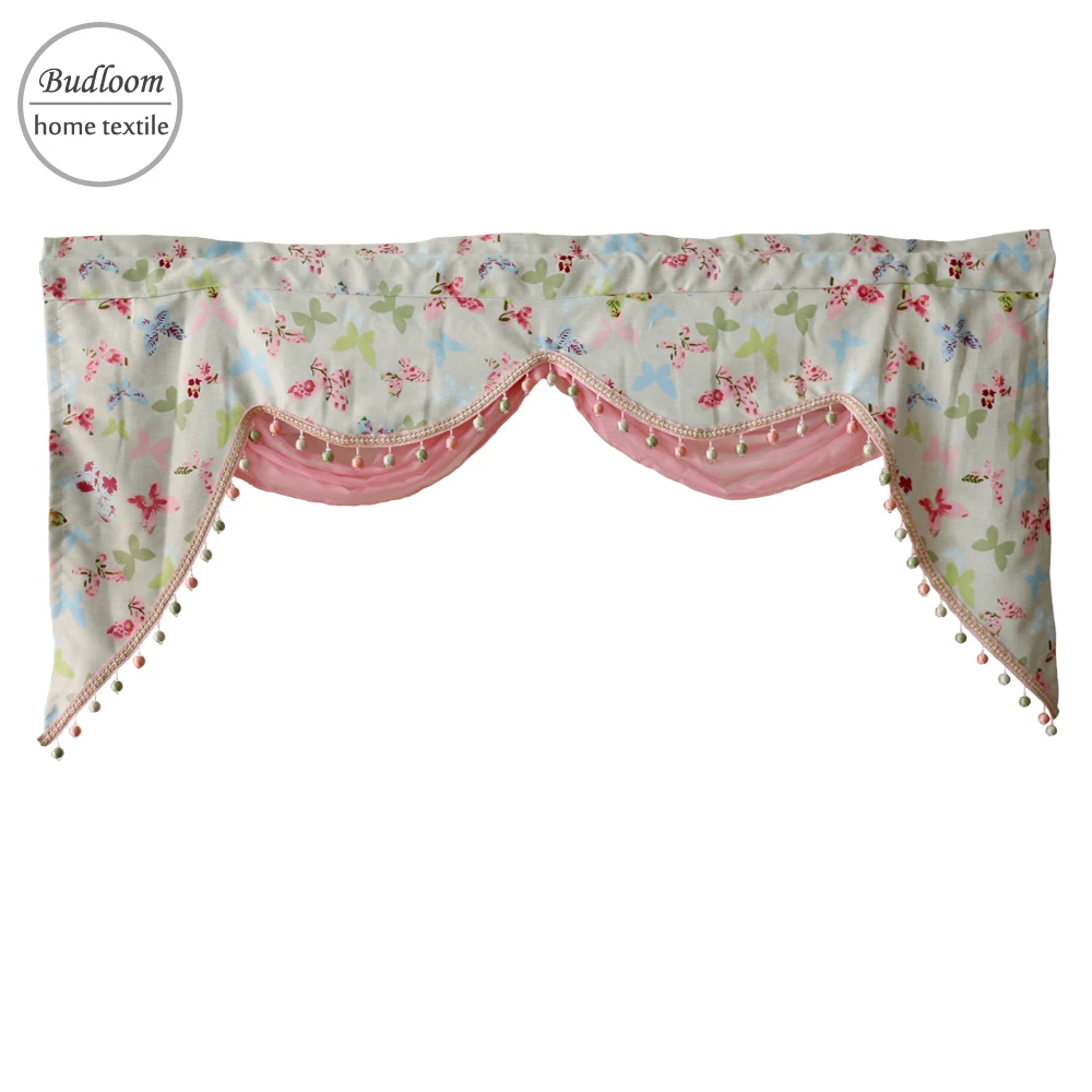 Budloom Customized Butterfly Valance Curtain For Bedroom Kids Room Window Decoration Pink Valance With Sheer For Bedroom Curtains Aliexpress