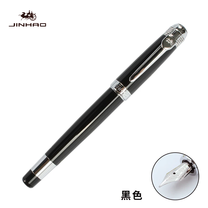 JINHAO 189 авторучки брендовые металлические ручки школьные офисные канцелярские принадлежности канцелярские материалы бизнес-подарок с 5 чернилами sac - Цвет: black