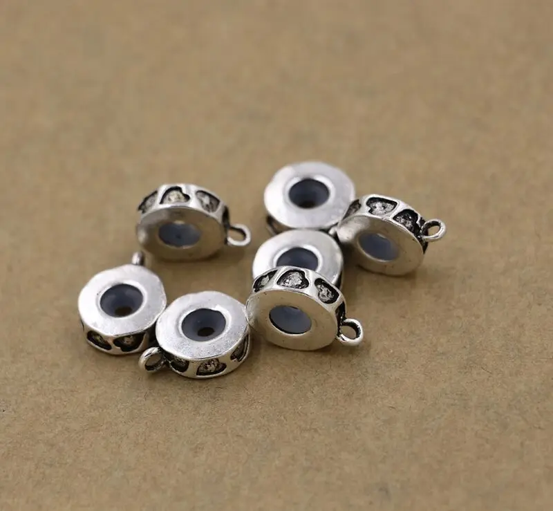 

Hot ! 10Pcs Ancient Sliver Heart Stoppers Rubber Bail Beads Fit Charm Bracelet 15x11.5x4.5mm cx73
