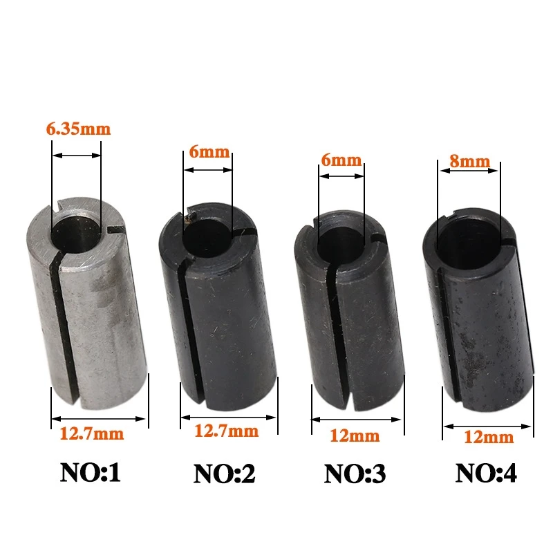1pcs High Precision Adapter collet shank CNC router tool Adapters holder 12.7mm change to 6.35mm/ 8-6.35/ 8-6/ 12.7-8mm 6mm size