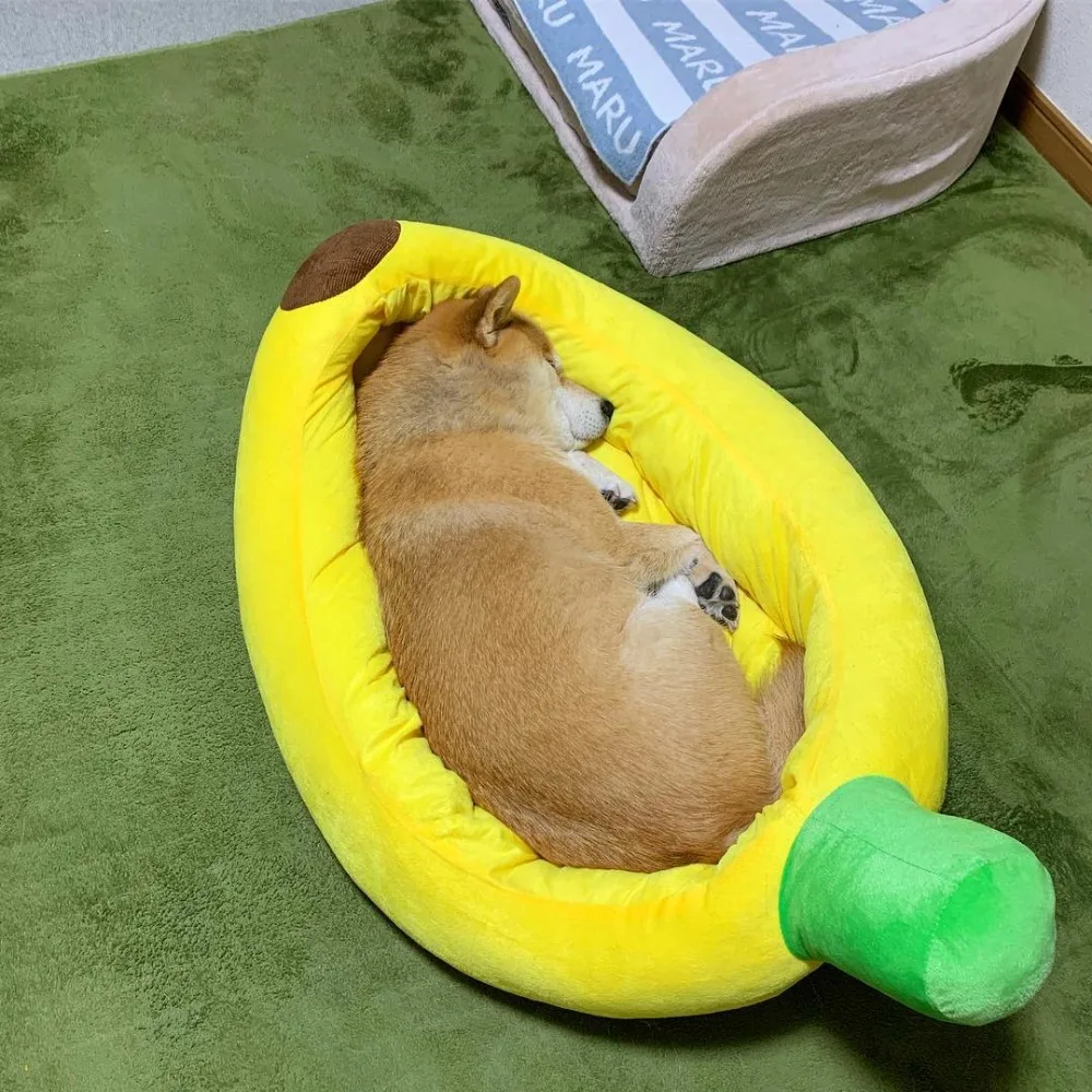 

Soft Dog Bed Sofa Cover Blanket MARU Cat House Basket Mattss banana Shape Warm Kennel Cat Small Dog Pet Bed Cute Puppy Lounger