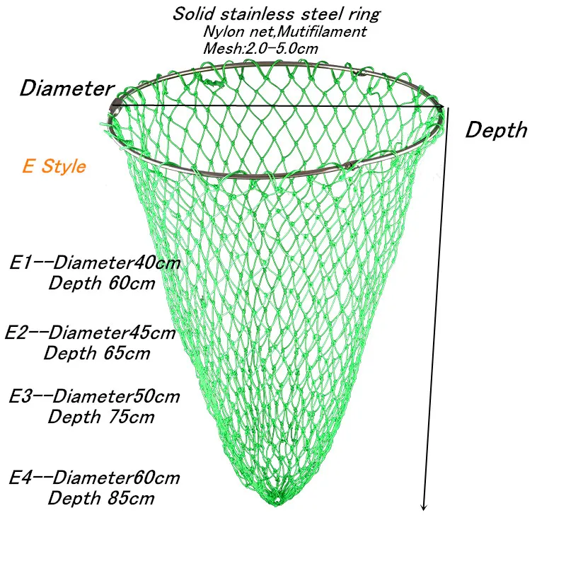 Сильная линия диаметр 60 см сачок головы нейлон рыболовная сеть нержавеющей стали кольцо рыболовная сеть turck чистая dipneting чистой ложкой