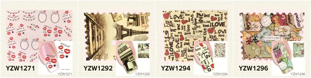 YZWLE, 1 лист, сделай сам, переводные наклейки для ногтей, переводные наклейки, аксессуары для маникюра, салона, YZW-8126