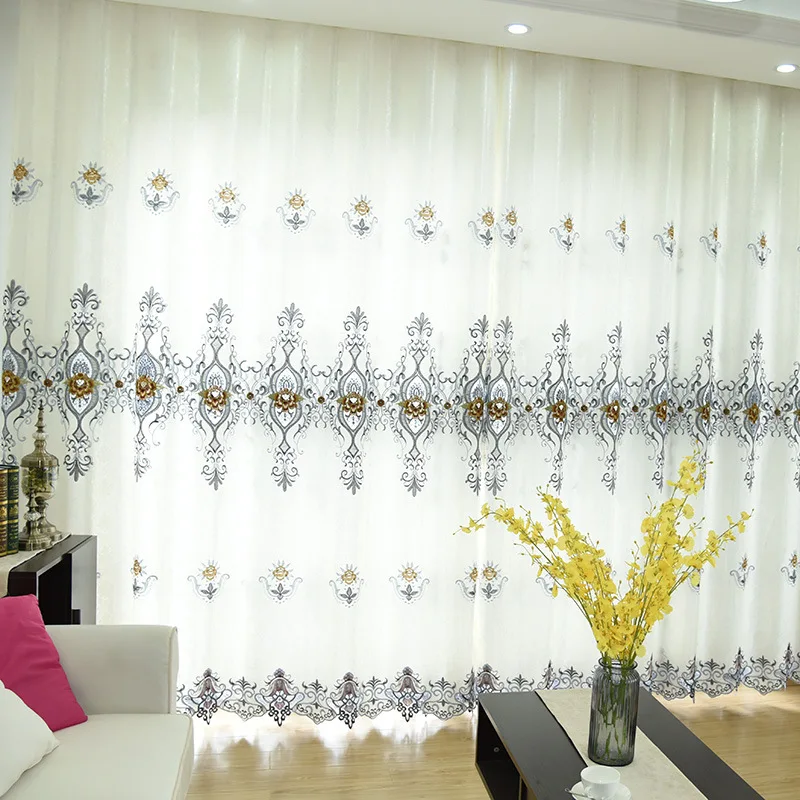 Европейский тип занавеска для гостиной вышитый жаккард окна тени тонкой ...