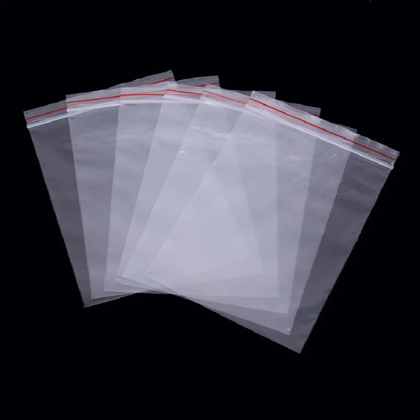 

Ziplock bag wholesale Transparent food sealed bag thick plastic sealing pocket PE bone bag packaging 100 Pack