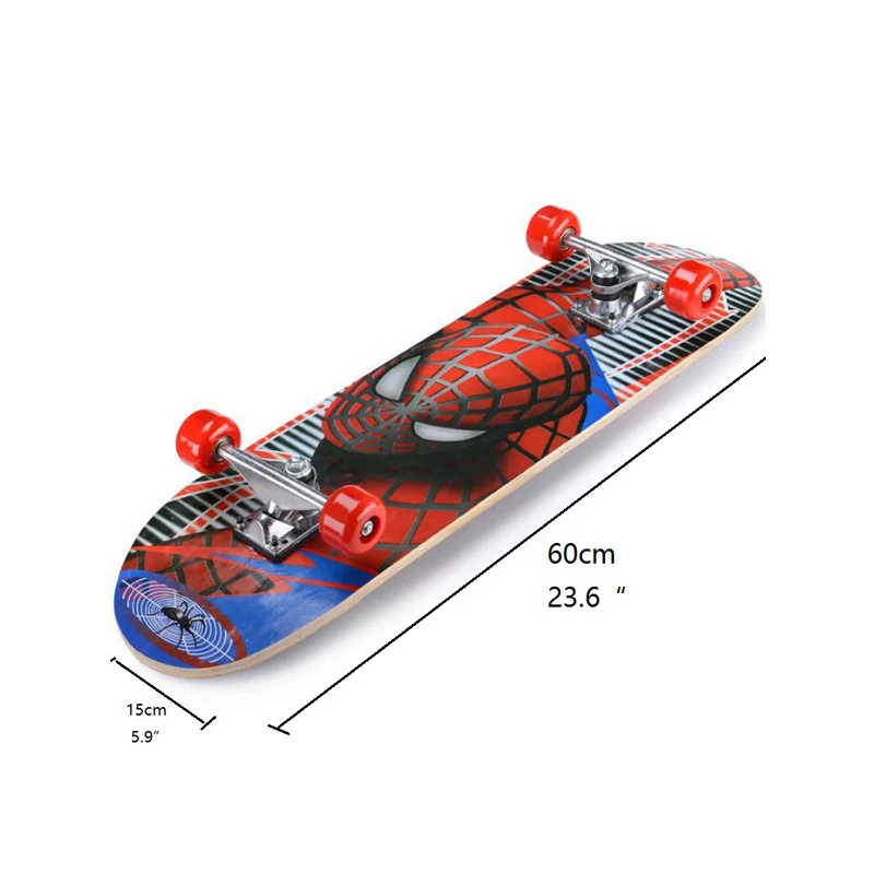 Лучший детский подарок Человек-паук/Губка Боб мультфильм детский скейтборд Марпл двойной рокер для детей доска 60*15 см