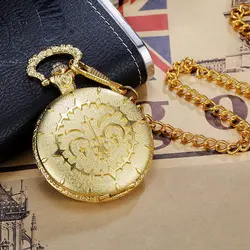 Винтажные роскошные золотые кварцевые карманные часы в стиле стимпанк с брелоком и цепочкой на талии, японские фанаты аниме, женские