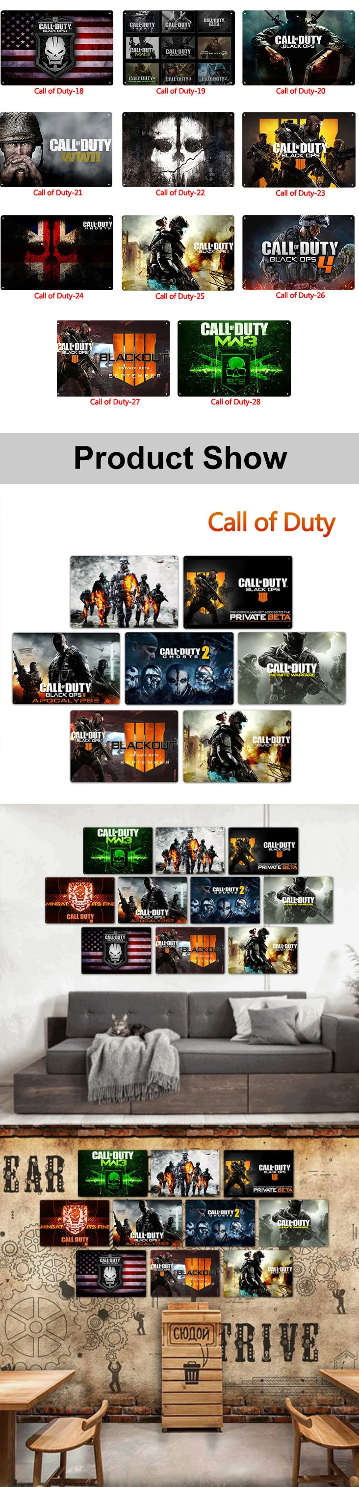 Call Of Duty Metal Tin Signs 2