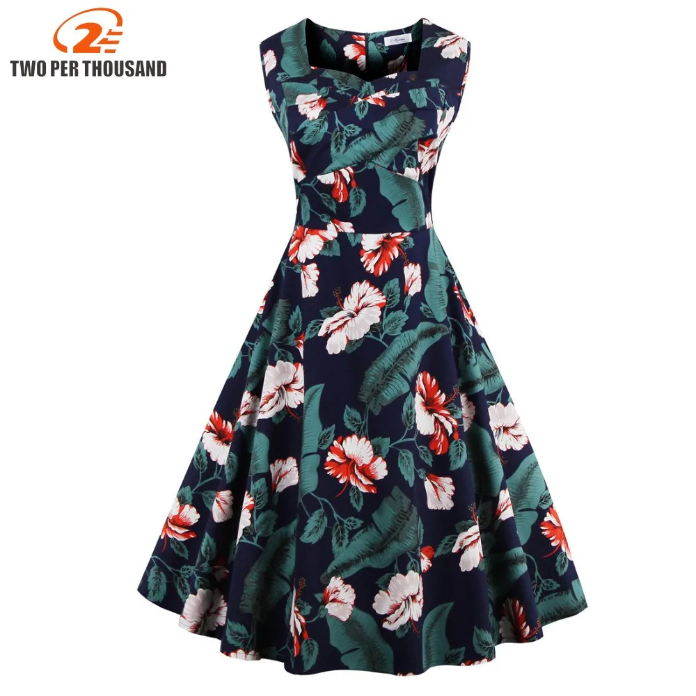 

4XL Plus Size Retro Vintage Dress Lady Elegant Women Sleeveless Casual Party Midi Pleated Pin Up Dress Feminino Vestidos
