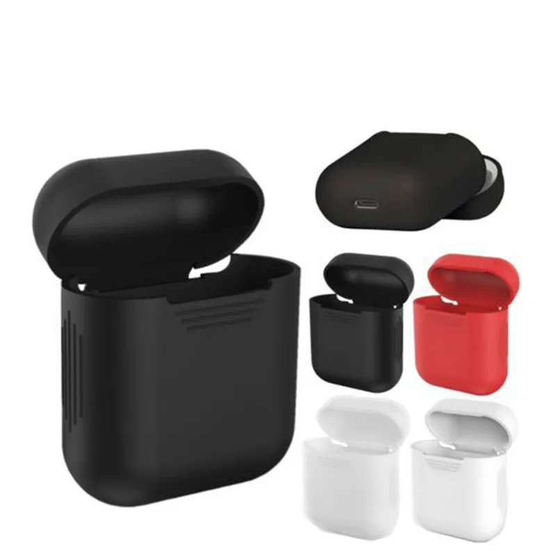 

Premium Silicone Cover Skin for Apple AirPods Earphone Charging Soft Case for Air Pods Headphone Stand Cases Earpods Accessories