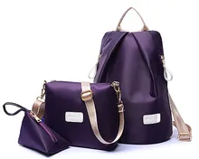 3 pcs/set Oxford fabric women’s backpack female casual backpack woman bag one shoulder cross-body bag small