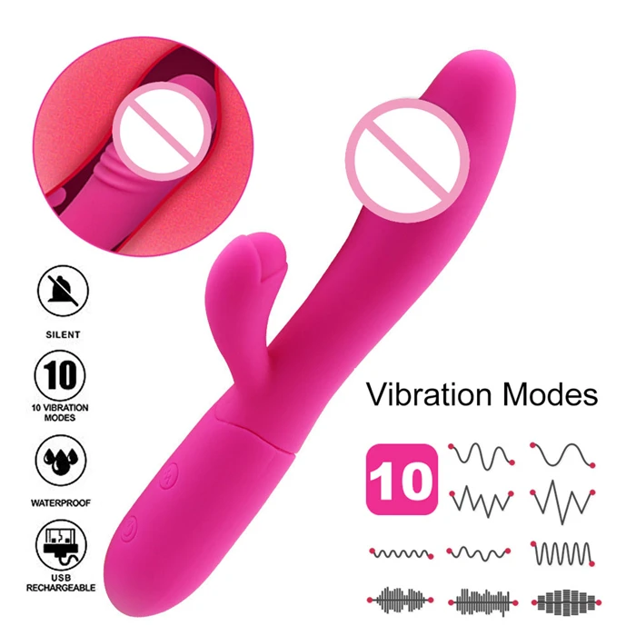 HISO 10 Speeds G spot Dildo Vibrator Dual motors Silicone Wrap up Rabbit Vibrators for Women Clitoral Stimulator vagina massager 1