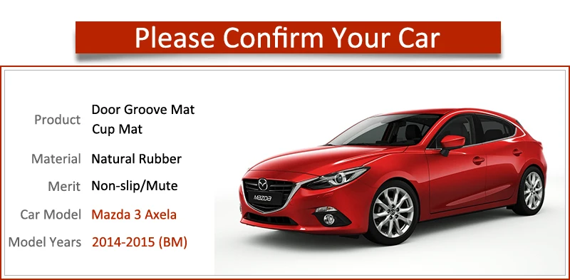 Cena Antypoślizgowa brama gniazdo mata gumowa podstawka dla Mazda 3 Axela BM 2014 2015 2016 MK3 wstępnie Facelift akcesoria naklejki samochodowe 12 sztuk zestaw