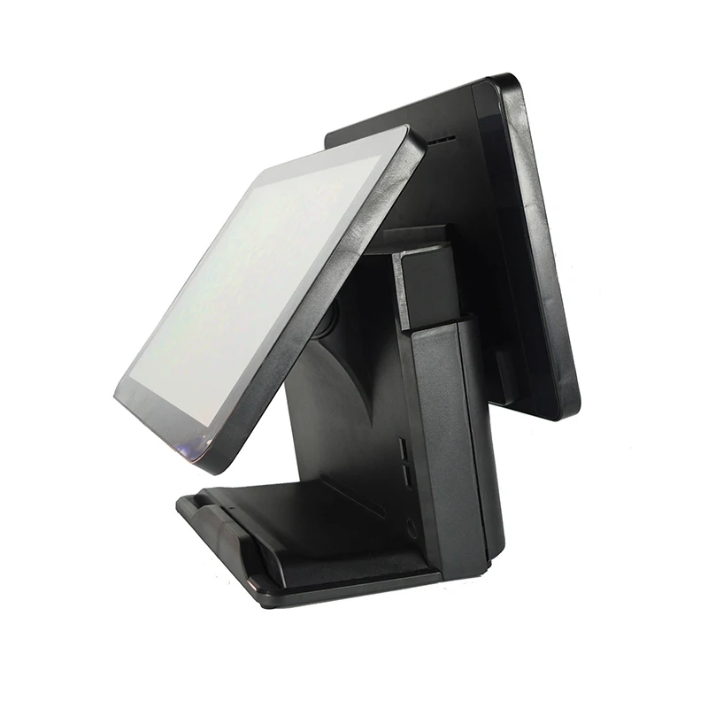 RS1618DP-black Restaurant POS System dual 15 Inch screen Touch Screenpos terminal supermarket cash register - Цвет: RS1618DP-black