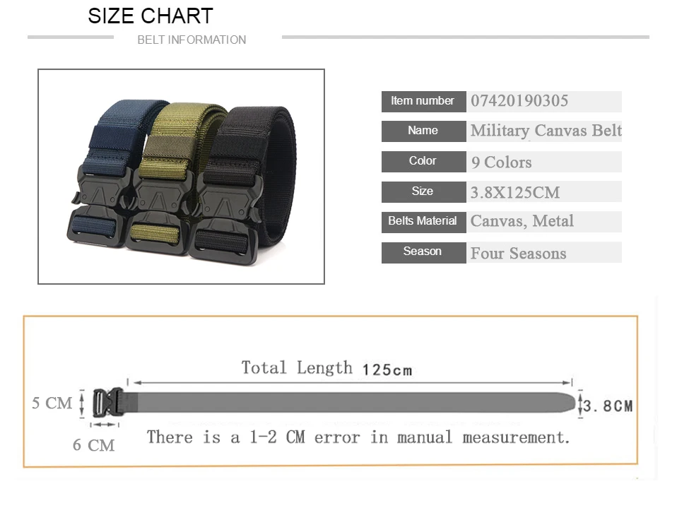 9 видов цветов, брезентовый армейский ремень, мужские тактические дизайнерские ремни, Длинные поясные пояса, черная металлическая пряжка, быстросъемный нейлоновый ремень Кобра