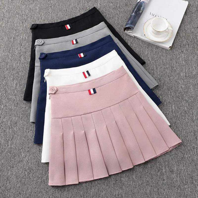 

2019 Preppy Style High Waist Chic Striped Stitching Skirt Student Elastic Waist Pleated Skirt Women Cute Sweet Girls Dance Skirt