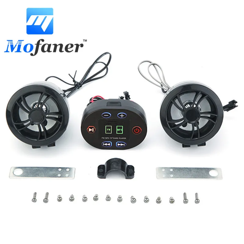 

Mofaner Waterproof MP3 Motorcycle Radio Scooter Motorbike Lock Stereo Sound System with Bluetooth Radio Function USB