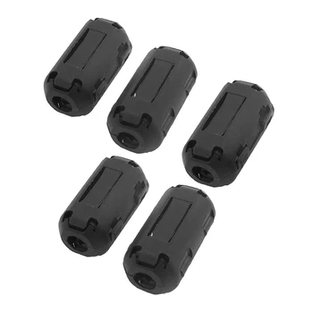 

5 Pcs UF-50B Clip On Noise Suppressor 5mm Cable New Ferrite Core Filters Black LB88