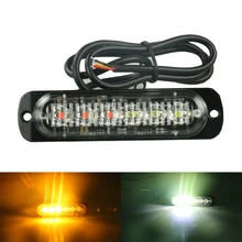 12V 24V 6 Led Strobe Warning Light Strobe Grille Flashing Lightbar Truck Car Beacon Lamp Police Light Traffic light Amber Red 12v 24v 4 led strobe warning light strobe grille flashing lightbar truck car beacon lamp amber red blue white traffic light