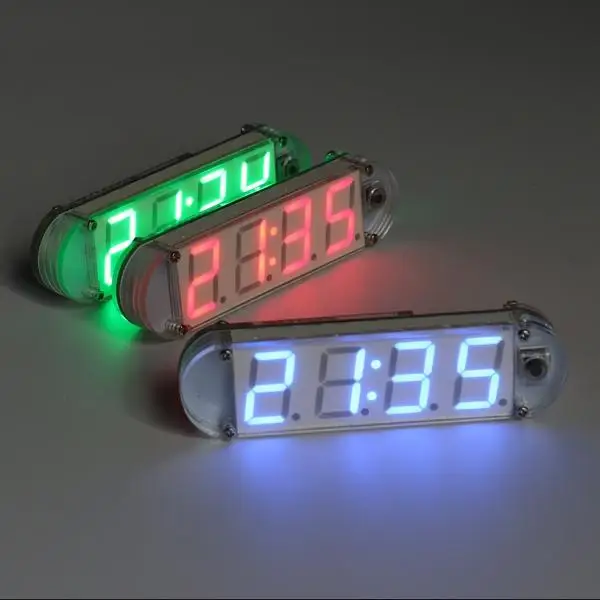 

DIY Electronic Clock Kit SCM Digital LED Clock Set With Acrylic Shell ATMega328 DIP IC Low Power CR2032 Button Cell Powered