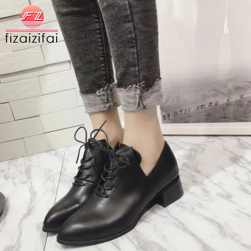 

Coolcept Women High Heel Shoes Pointed Toe Pumps Square Heels Female Lace Up Shoes Solid Color Stylish Footwear Size 35-39