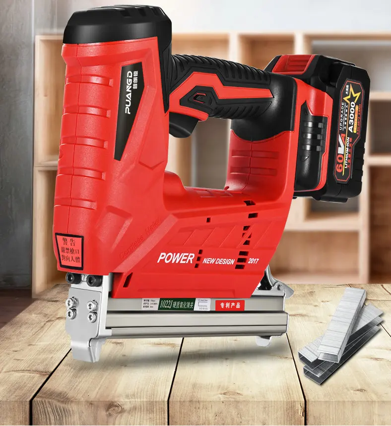 

F30/422/1022 1.5/3AH Portable rechargeable lithium battery nail gun Woodworking power tools Straight nail U nail optional