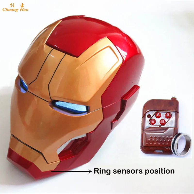 オートオープンと光recloserアイアンマンヘルメット1:1ウェアラブルabsヘルメットtony starkマーク42 mk42 Cosplay1:  1マスクでledライトDE244